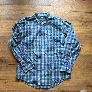 Southern Tide Blue and Green Checkered Shirt